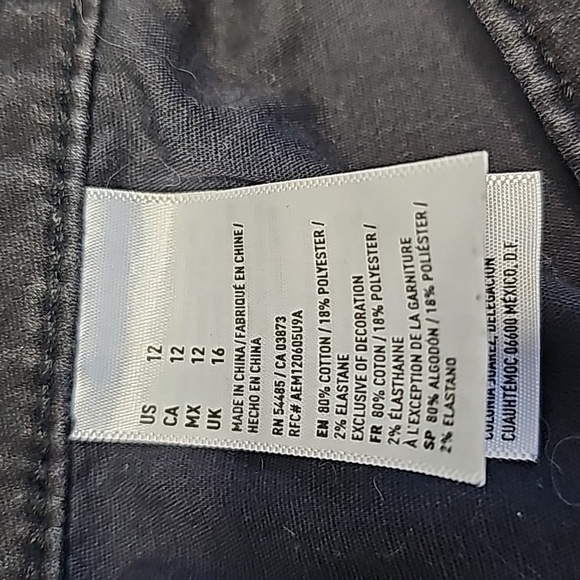 AMERICAN Eagle black super super stretch size 12 high rise jean shorts - Picture 8 of 8